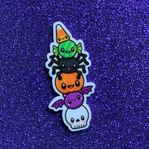 5pc Trick or Treat, Candy Corn, Candy Bucket, Resin Planar Flatback, Cabochon, Bow Center, Flat Back, Happy Halloween, Pumpkin, Chocolate