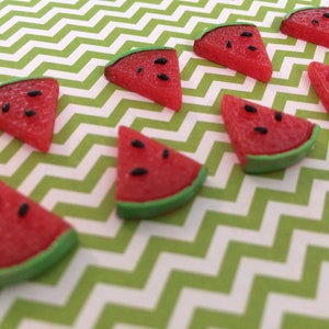 15pc Micro Miniature Watermelon Slice, Resin Planar Flatback, Fruit
