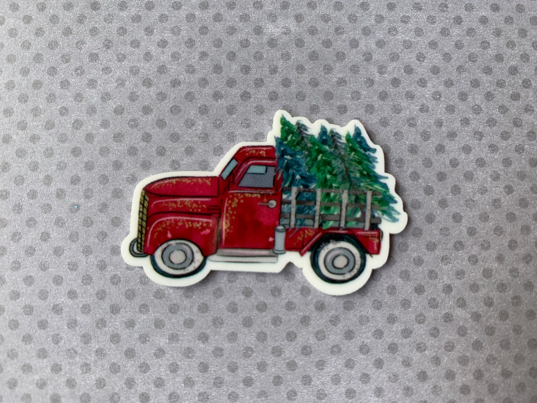 5pc Truckload of Pine Trees, Merry Christmas, Resin Planar Flatback