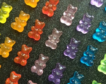 25pc. Gummy Bear Life Like 3D Resin Cabochon, Flatback, Faux Candy, Flat Back, Bow Center