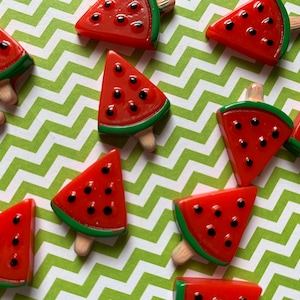 15pc Micro Miniature Watermelon Slice Ice Cream, Lollipop, Popsicle, Resin Flatback, Fruit
