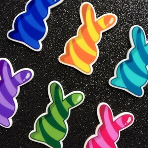 6pc Peeps Candy, Rabbits, Planar Flatback, Resin, Cabochon, Bow Center ...