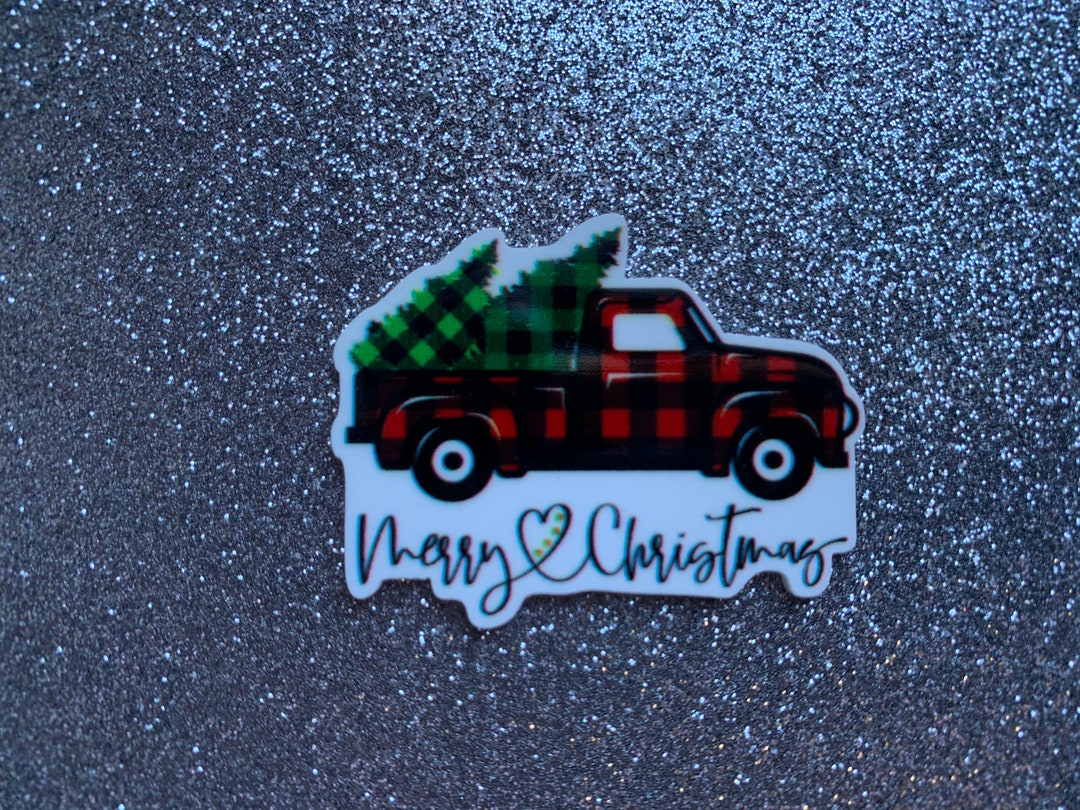 5pc Truckload of Plaid Pine Trees Merry Christmas Resin Etsy France