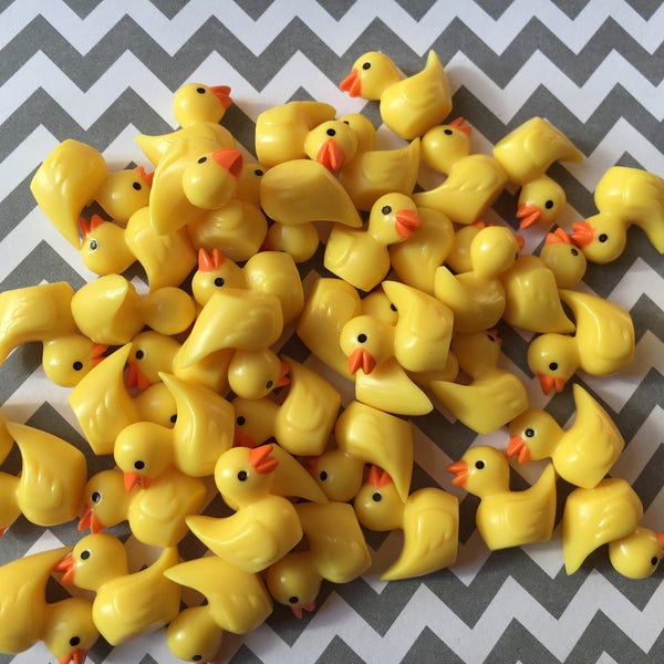 20pc. Yellow Rubber Duck, resin Cabochon