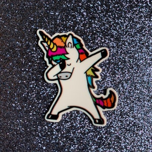5pc. Dancing Rainbow Dark Colorful Unicorn, Resin Planar Flatback, Cabochon, Bow Center, Flat back