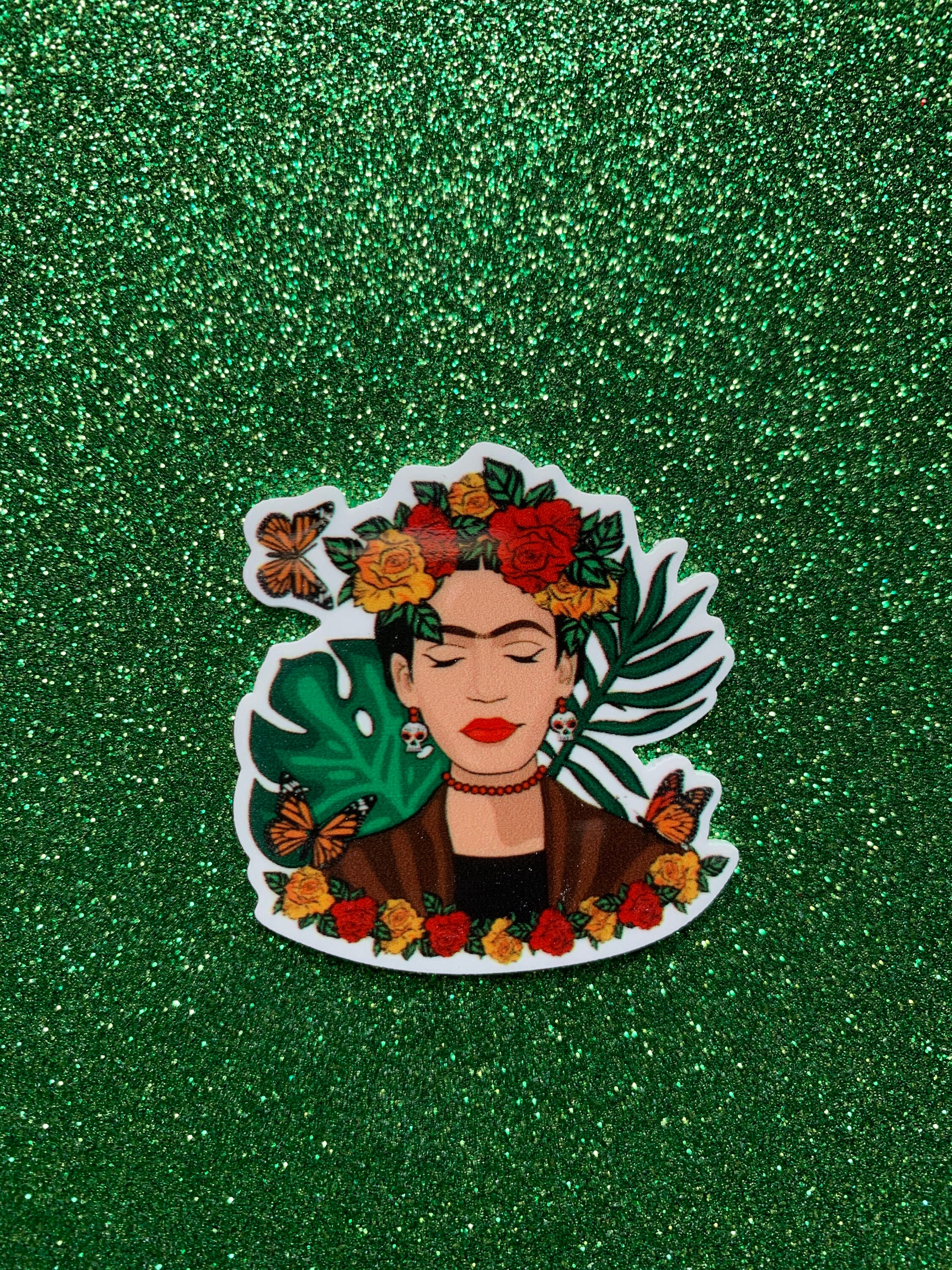 5pc. Frida With Red and Yellow Roses, Mexican, Resin Planar