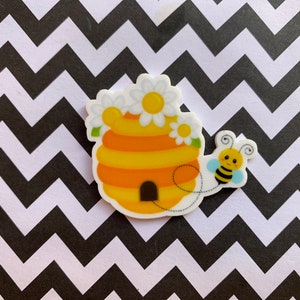 5pc. Baby Bumble Bees, Planar Resin Cabochon, Flatback, Bow Center, Flat Back
