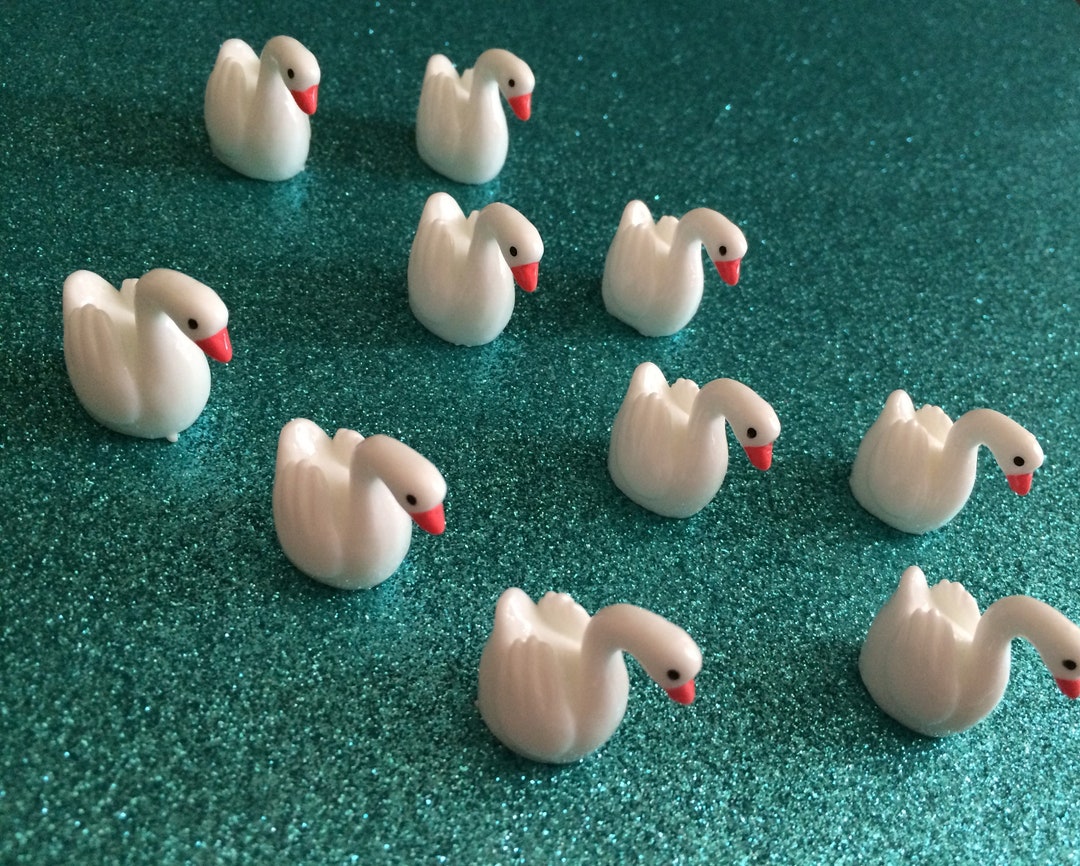 Mini Swans 10pc. White Miniature Swans, 3D Resin Cabochon - Etsy