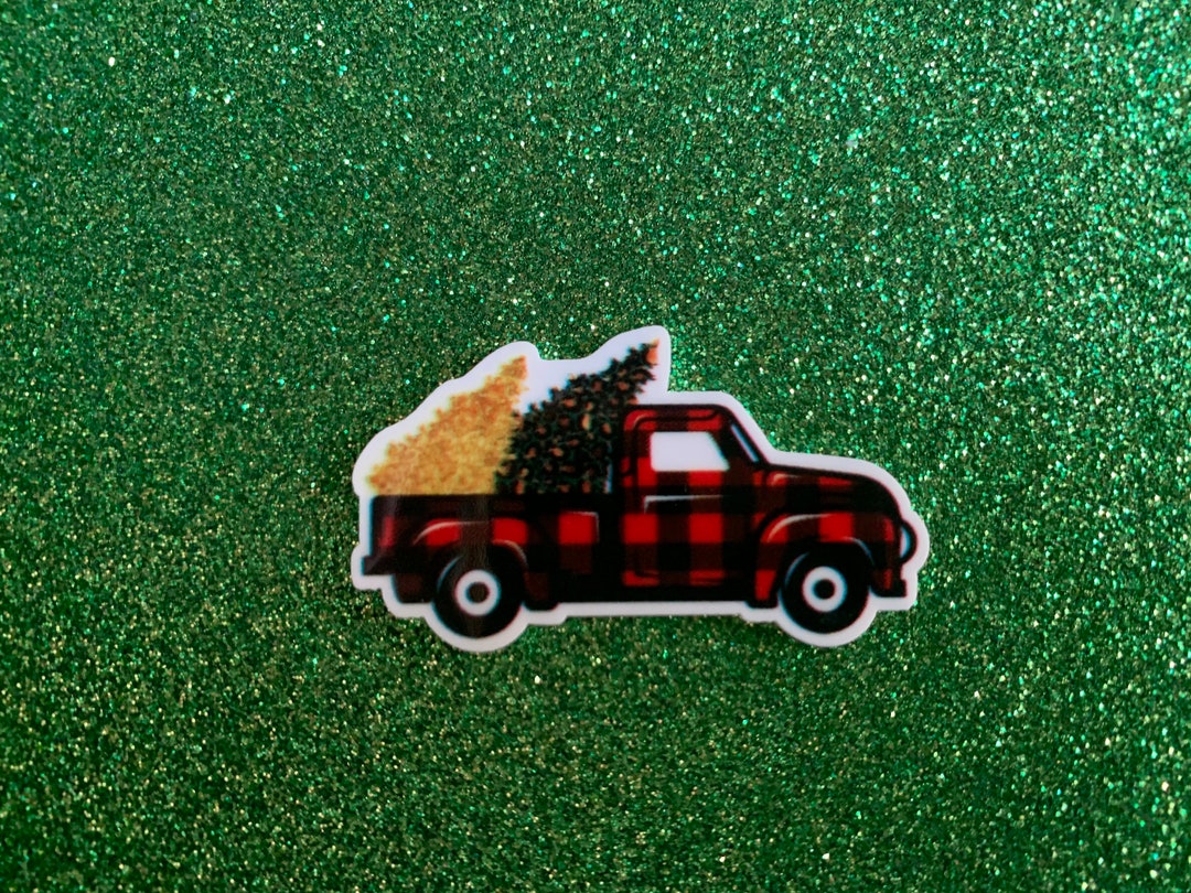 5pc Truckload of Plaid Gold Pine Trees Merry Christmas Etsy