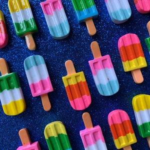 12pc. Micro Miniature Ice Cream, Popsicle, Resin Flatback, Cabochon, Bow Center, Slime Charm, Flat Back