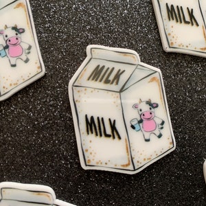 5pc. Happy Milk, Resin Flatback, Cabochon, Bow Center, Flat Back, Kindergarten, First Grade, Elementary School, Back to School