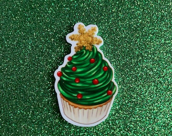 5pc Christmas Cupcakes, Snowflakes, Planar Flatback, Cabochon, Christmas Tree, Snowman, Santa, Halloween Party, Bow Center, Slime Charm