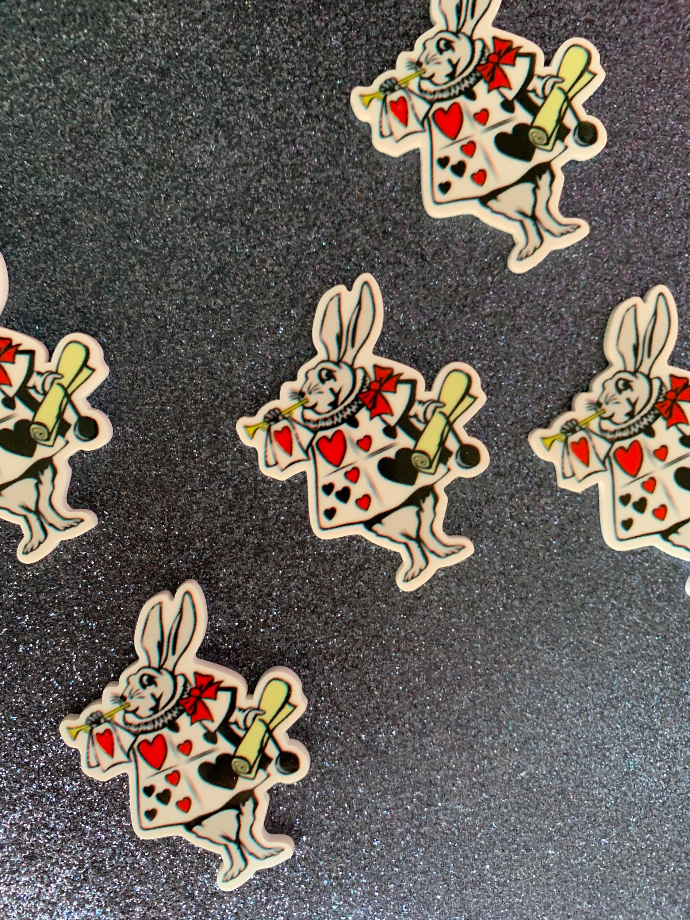5pc. Queen of Hearts White Rabbit Resin Planar Flatback | Etsy