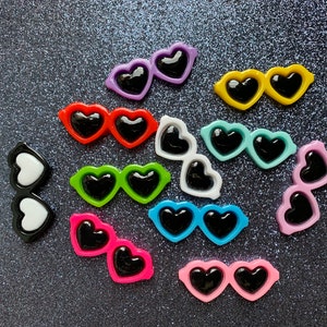 11pc. Heart Sunglasses, Glasses, Summer, Pool, Beach, Resin Flatback, Cabochon, Flat Back