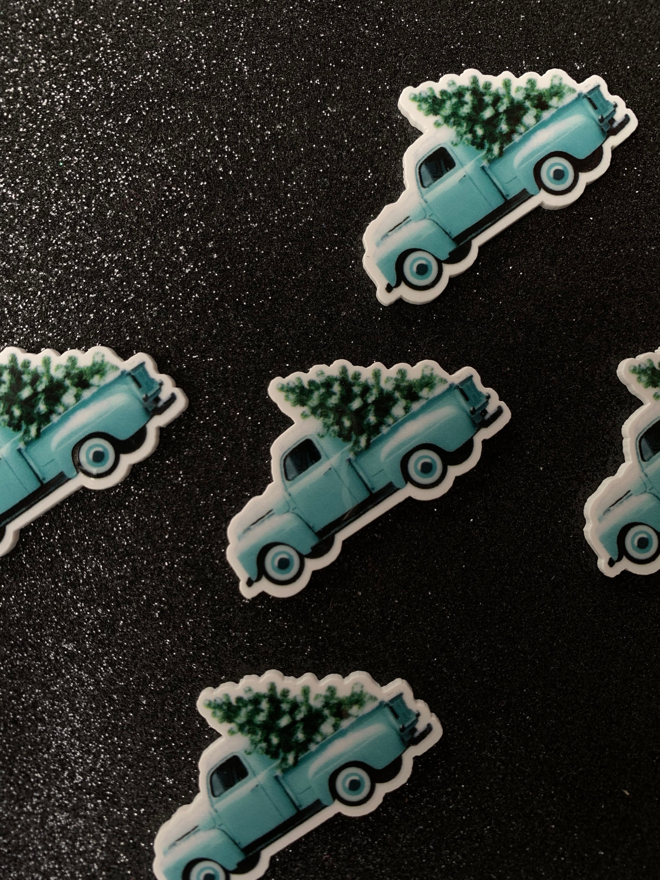 5pc Blue Truckload of Pine Trees Merry Christmas Resin Etsy