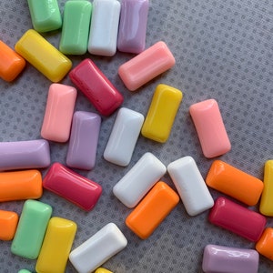 14pc. Miniature Rainbow Candy Gum, Resin Cabochon, Charm, Faux Candy
