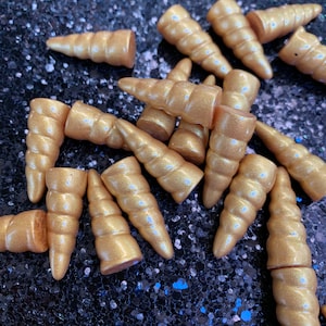 12pc. Gold Unicorn Horn resin Cabochon, So Kawaii!