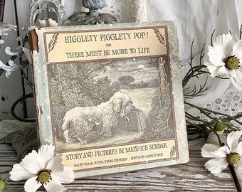 Vintage Higgelty Piggelty Pop 1967 First Edition Maurice Sendak Hard Back Dust Jacket Book Plates Childs Story Dog Terrier Gift Book