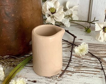 Antique Beige Ironstone Creamer Restaurant Ware Ironstone French Farmhouse Country Shabby Cottage Kitchen Home Decor Display