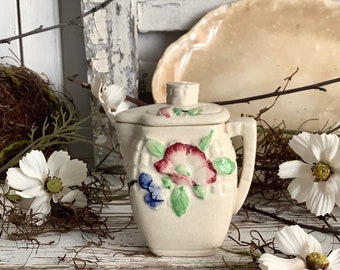 Vintage Creamer Pitcher Japan Stained Crazed Aged Home Decor French Country Farmhouse Dining Kitchen Shabby Cottage Home Decor