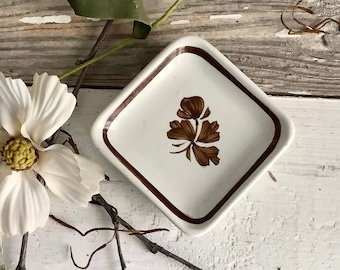 Antique Tea Leaf Ironstone Butter Pat Plate Alfred Meakin French Country Farmhouse Shabby Cottage Chic Style Kitchen Dining Room China Dish