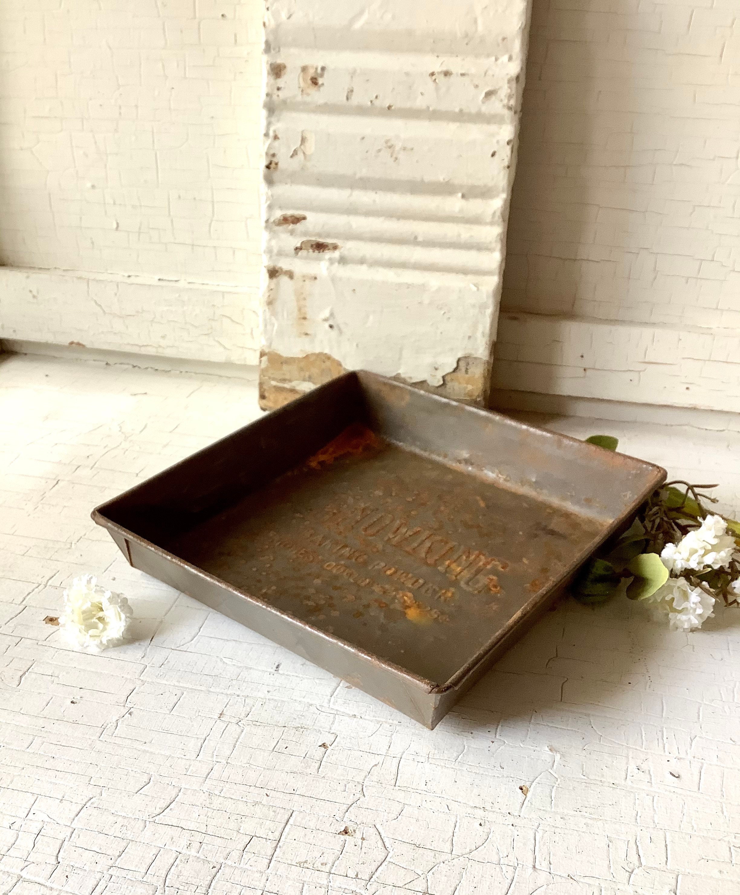 Vintage Snow King Baking Powder Cake Pan Tin Dish Metal Etsy