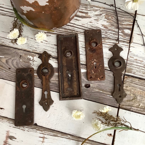 Antique Hardware Door Plate Chippy Rustic Decorative Architectural Salvage Back Plate Victorian House 1800s Modern Farmhouse DIY Craft