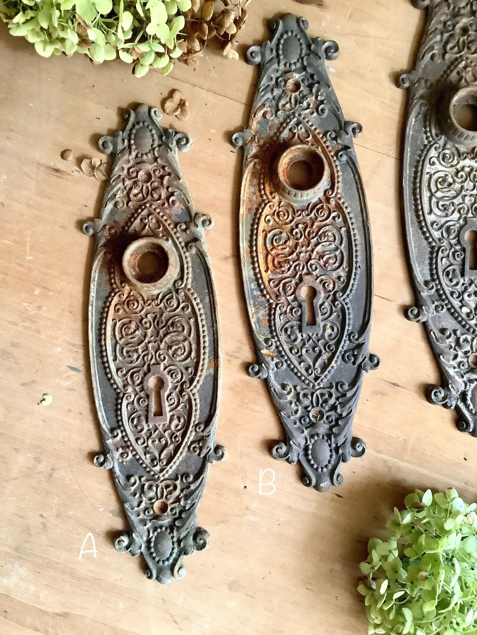 Antique Hardware Door Plate Decorative Design Architectural Etsy