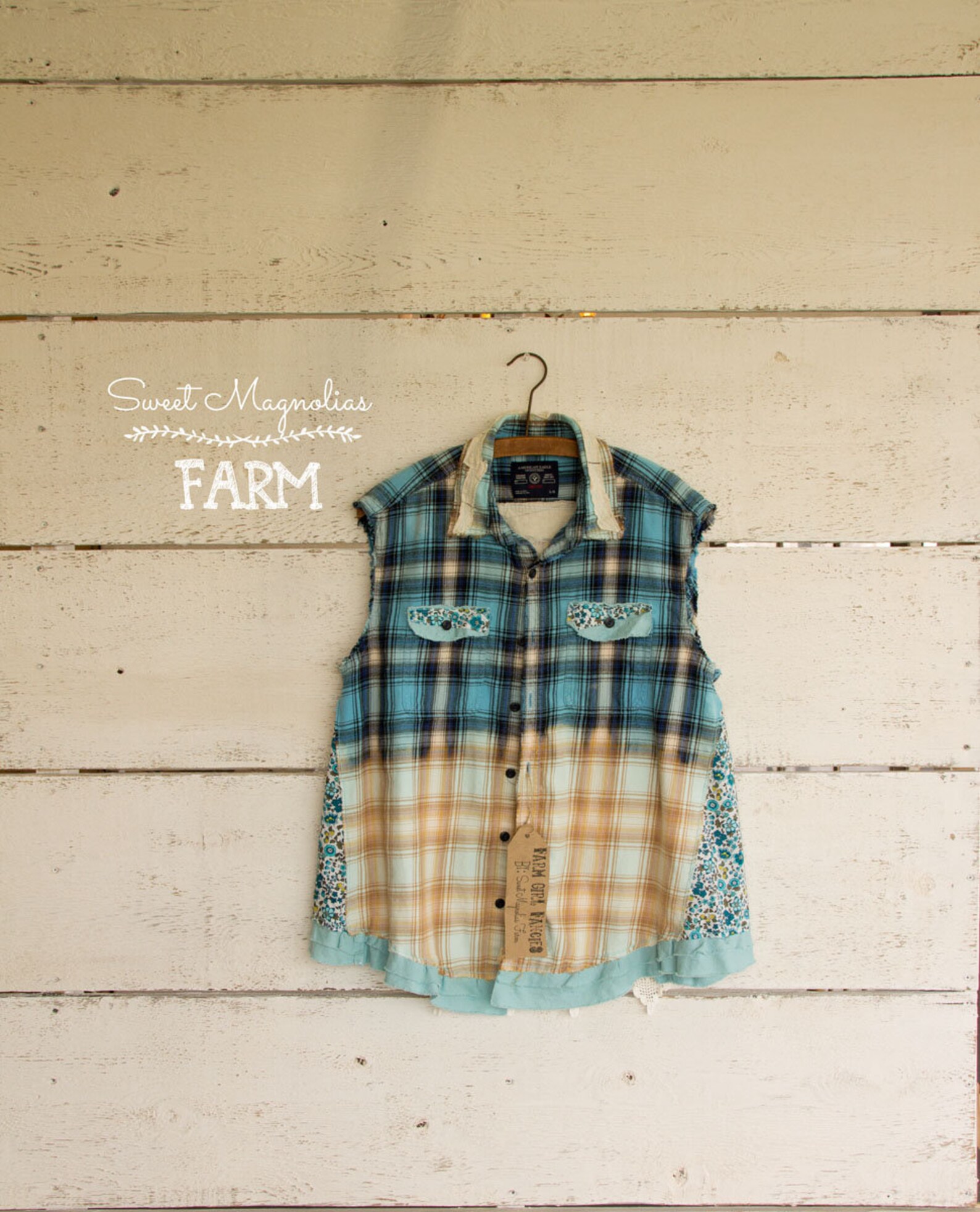 Flannel Sleeveless Shirt Tunic Size Large Boho Clothing Etsy