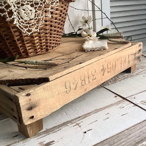 Antique Wood Bulb Tray Crate Riser 20x13 French Country Cottage ...