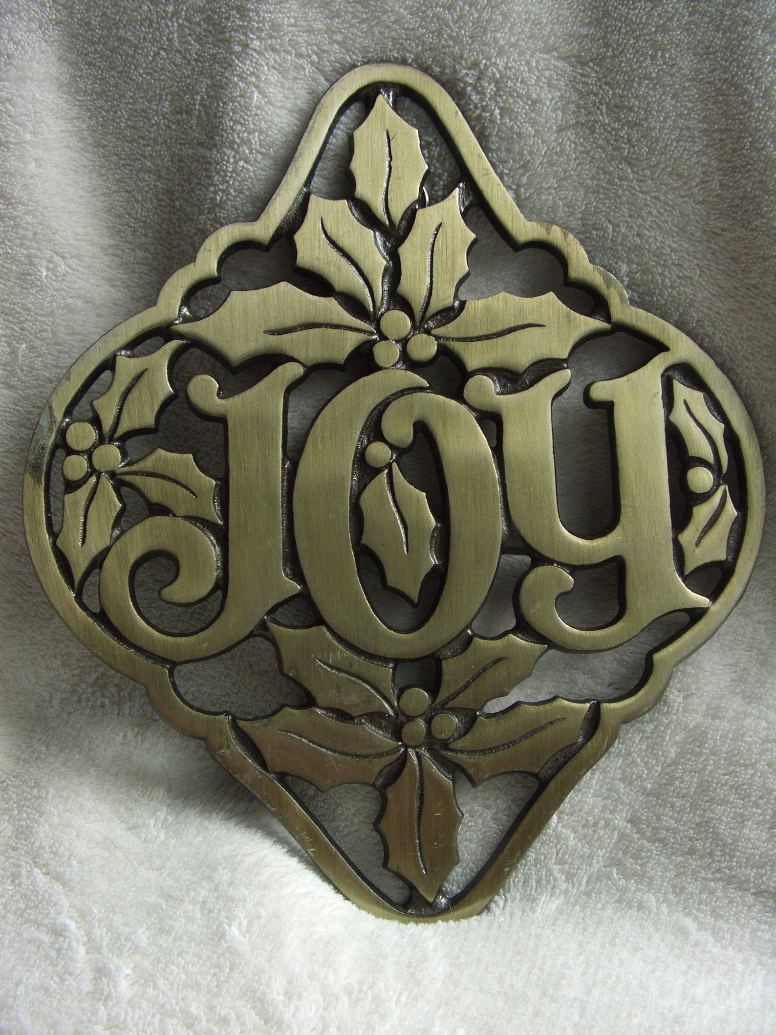 Brass JOY Trivet/ Christmas Trivet/ Trivet/ Christmas Decor/ Etsy