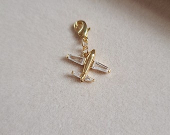 Airplane charm 24k gold filled