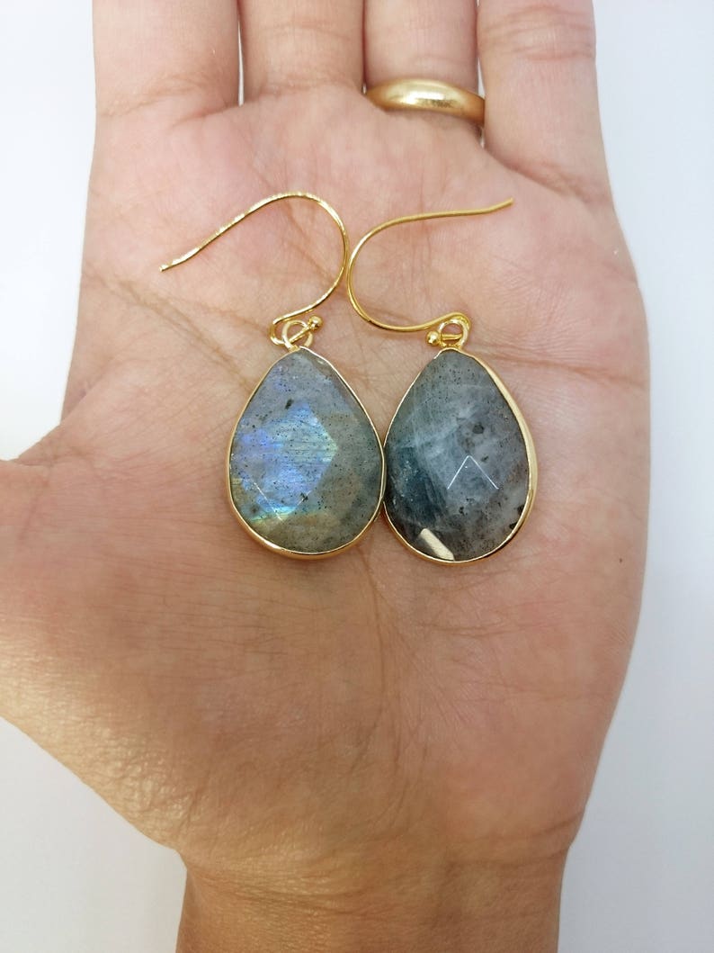 Teardrop labradorite earrings image 4