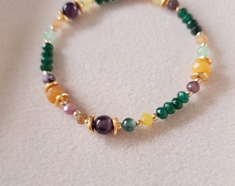 Colorful bracelet with agates amethyst