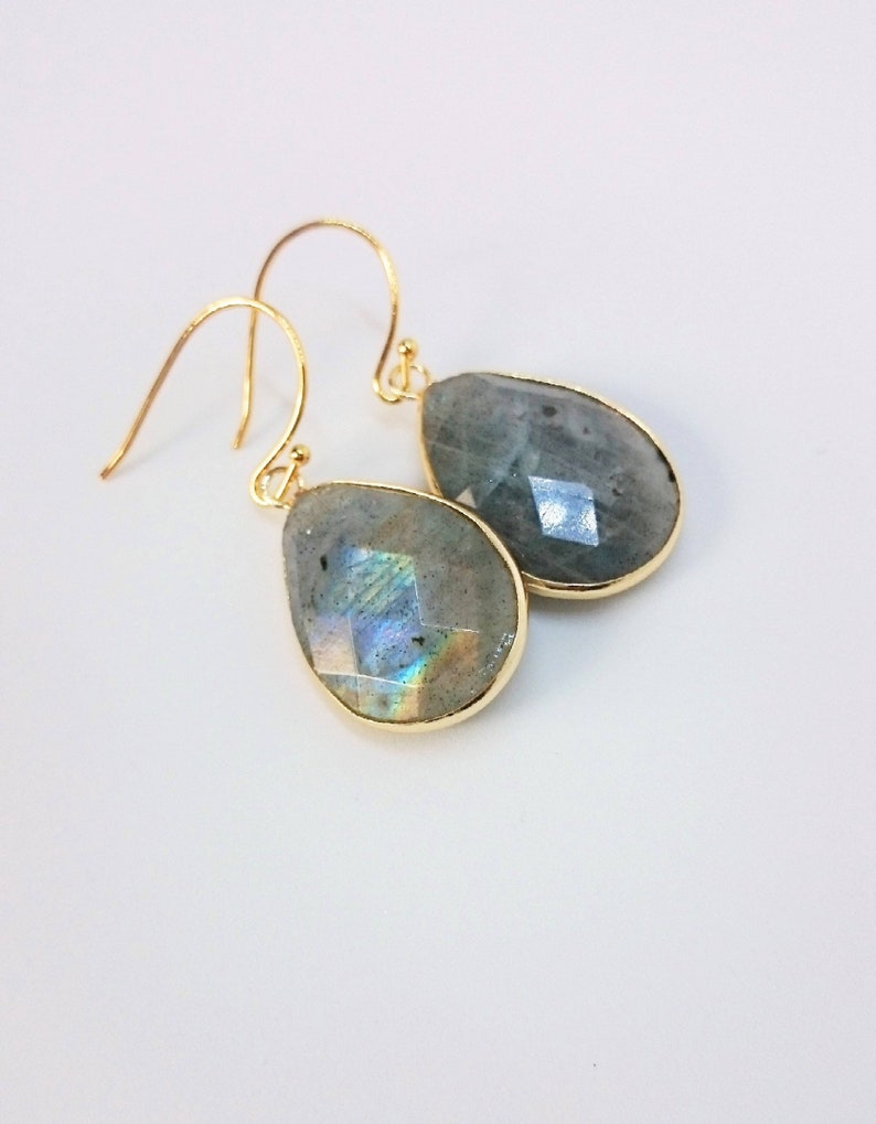 Teardrop labradorite earrings image 1