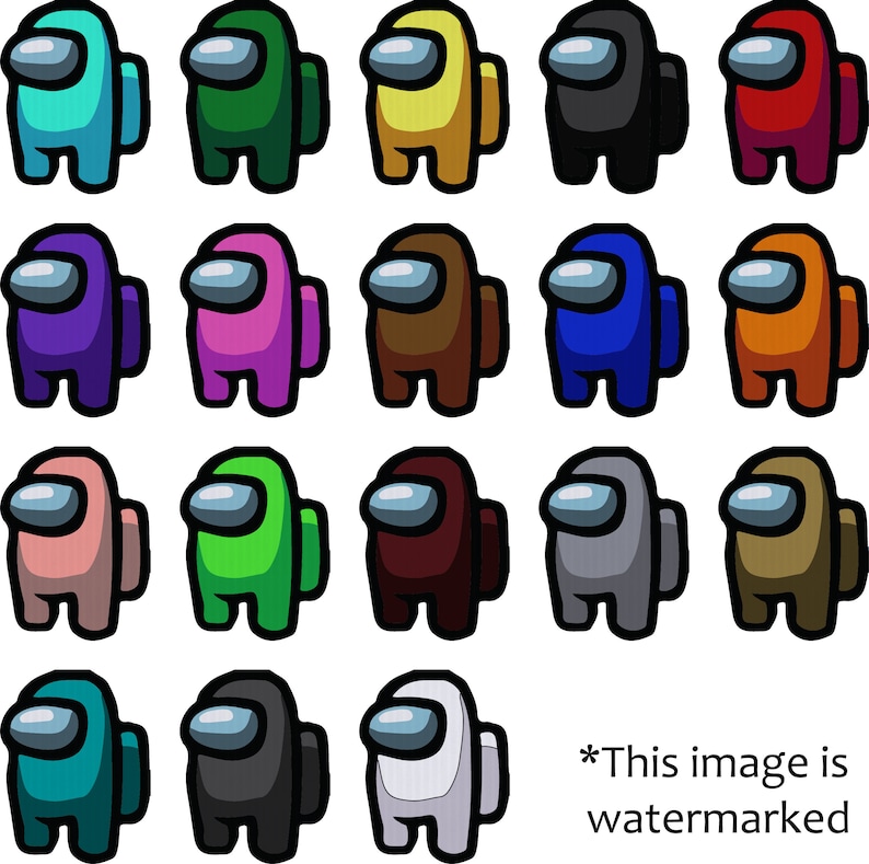 Download Among Us Crewmates 18 Colors PNG AI SVG Layered & | Etsy