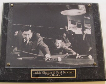 Pool Billiards Jackie Gleason Paul Newman The Hustler Photo Plaque Man Cave Ships 2 Day Mail Pool hustler | Etsy