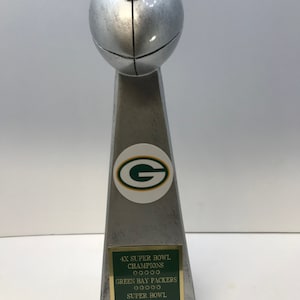 Green Bay Packers 4X Super Bowl  Champions Lombardi Style Trophy 13" Aaron Rodgers Brett Favre Bart Starr