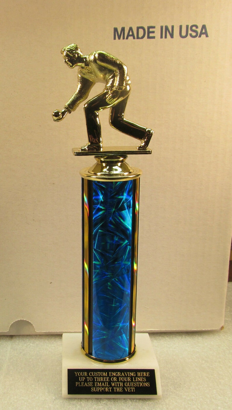 Bocce Ball Lawn Bowling Award Trophy Male or Female Free Etsy