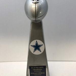 Dallas Cowboys 5X Super Bowl  Champions Lombardi Style Trophy 13" Troy Aikman Emmitt Smith Roger Staubach