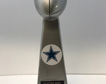 Dallas Cowboys 5X Super Bowl  Champions Lombardi Style Trophy 13" Troy Aikman Emmitt Smith Roger Staubach