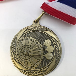 Darts Medal Teacher Coach School Award 16&quot; Lanyard Your Choice of Color