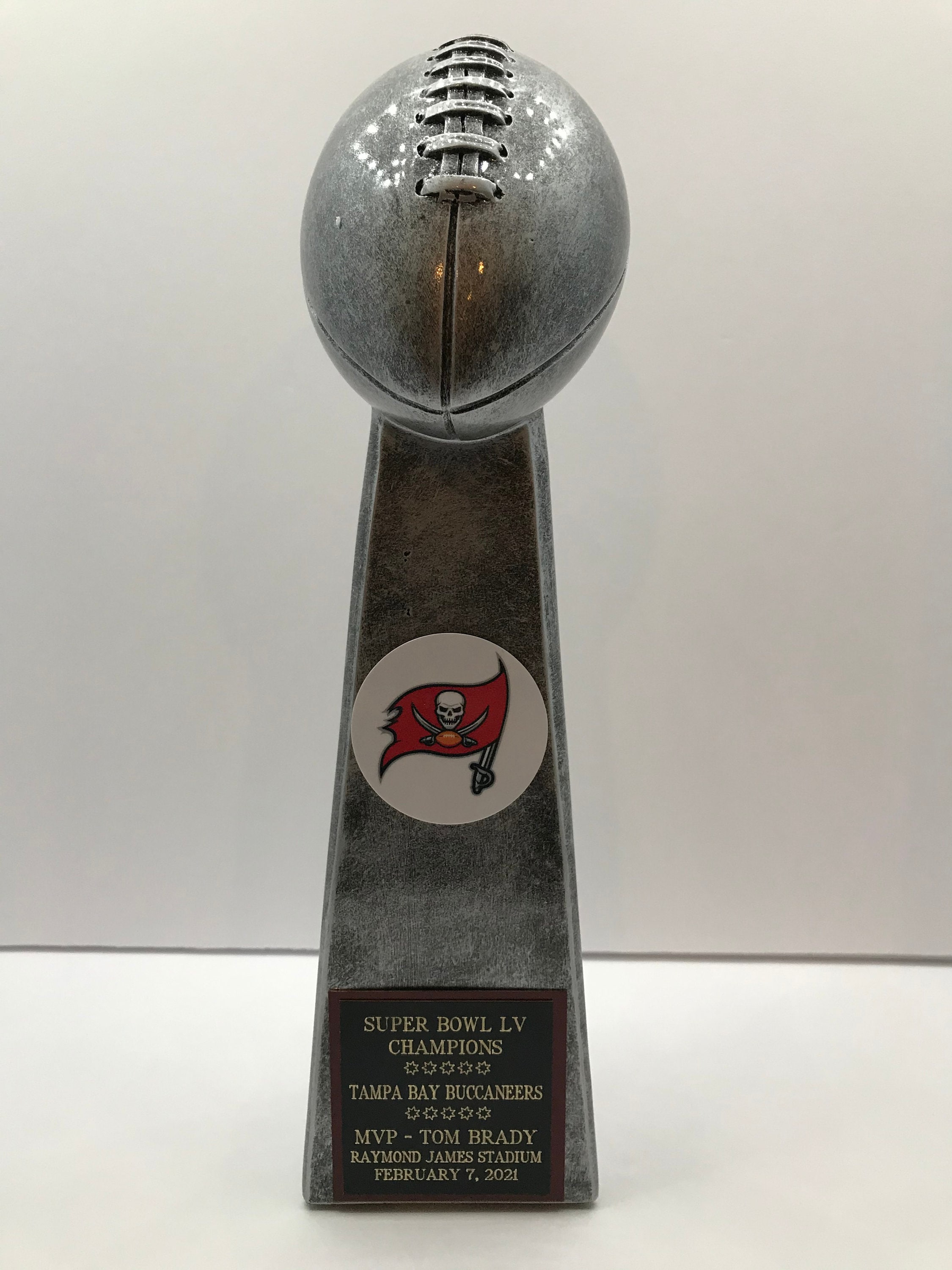 Tampa Bay Buccaneers Super Bowl LV Champions Tom Brady MVP Lombardi Style Trophy 13"