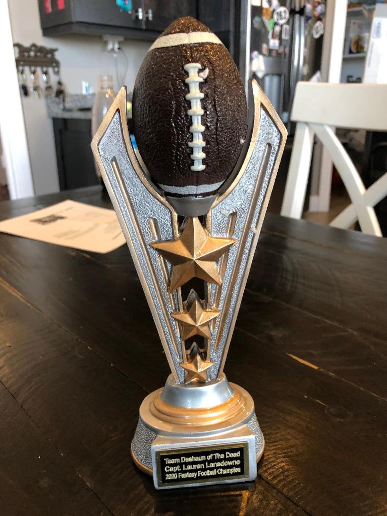 Fantasy Football Youth Football Award Trophy 1st 2nd 3rd Etsy