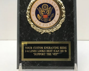 United States Air Force Veteran Award Plaque 6" Free Custom Engraving