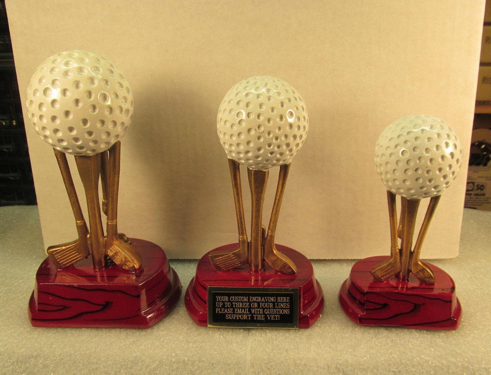 Golf Awards Trophies Tournament Free Custom Engraving Rosewood Etsy