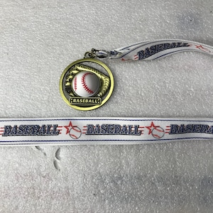Youth Baseball Award Medal Die Cast Metal with 16&quot; Baseball Ribbon &quot;Support the Vet&quot;