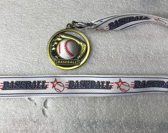 Youth Baseball Lot of 10 Award Medal Die Cast Metal with 16" Baseball Ribbon "Support the Vet"