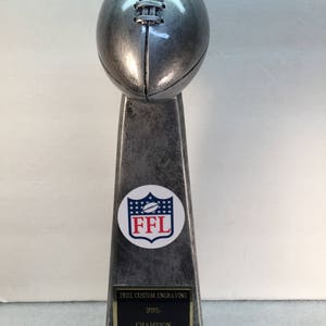 Fantasy Football Trophy Award  13" Tall Free Custom Engraving Ships Within 24 hours *Support the Vet*