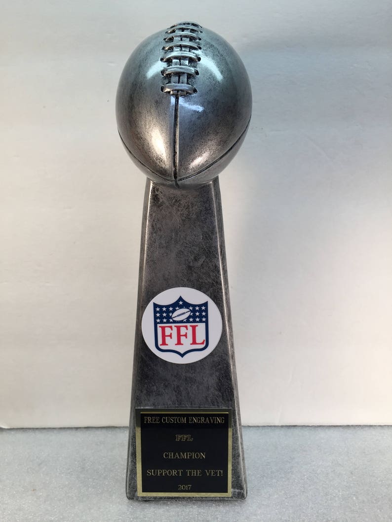 Fantasy Football Trophy Award Lombardi Style 13 Tall Etsy